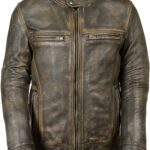 Mens Cafe Racer Retro Biker Jacket