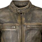 Mens Cafe Racer Retro Biker Jacket - Image 3