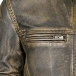 Mens Cafe Racer Retro Biker Jacket - Image 4
