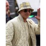 F1 Brad Pitt Beige Quilted Jacket - Image 2