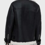 Womens Sheepskin Shearling Fur Biker Jacket - Image 2