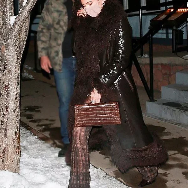 Kylie Jenner Brown Shearling Coat