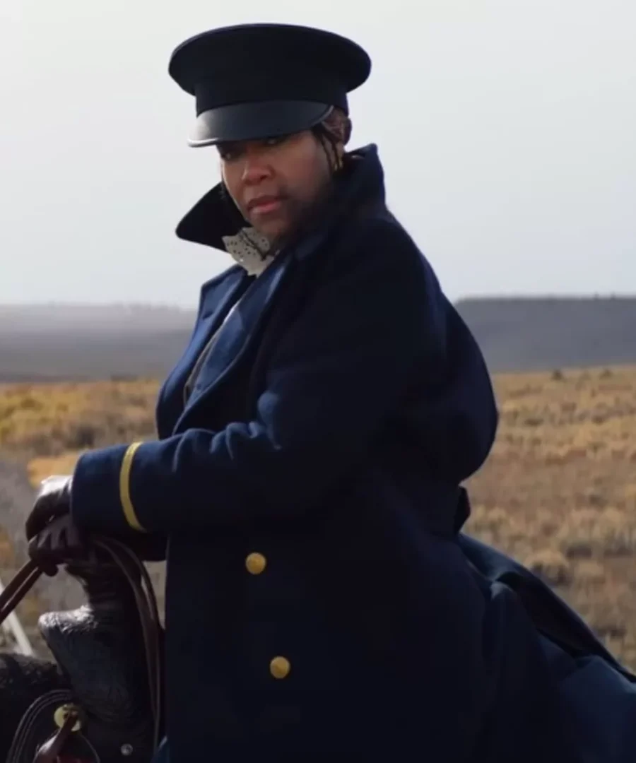 The Harder They Fall Regina King Blue Coat - Image 3