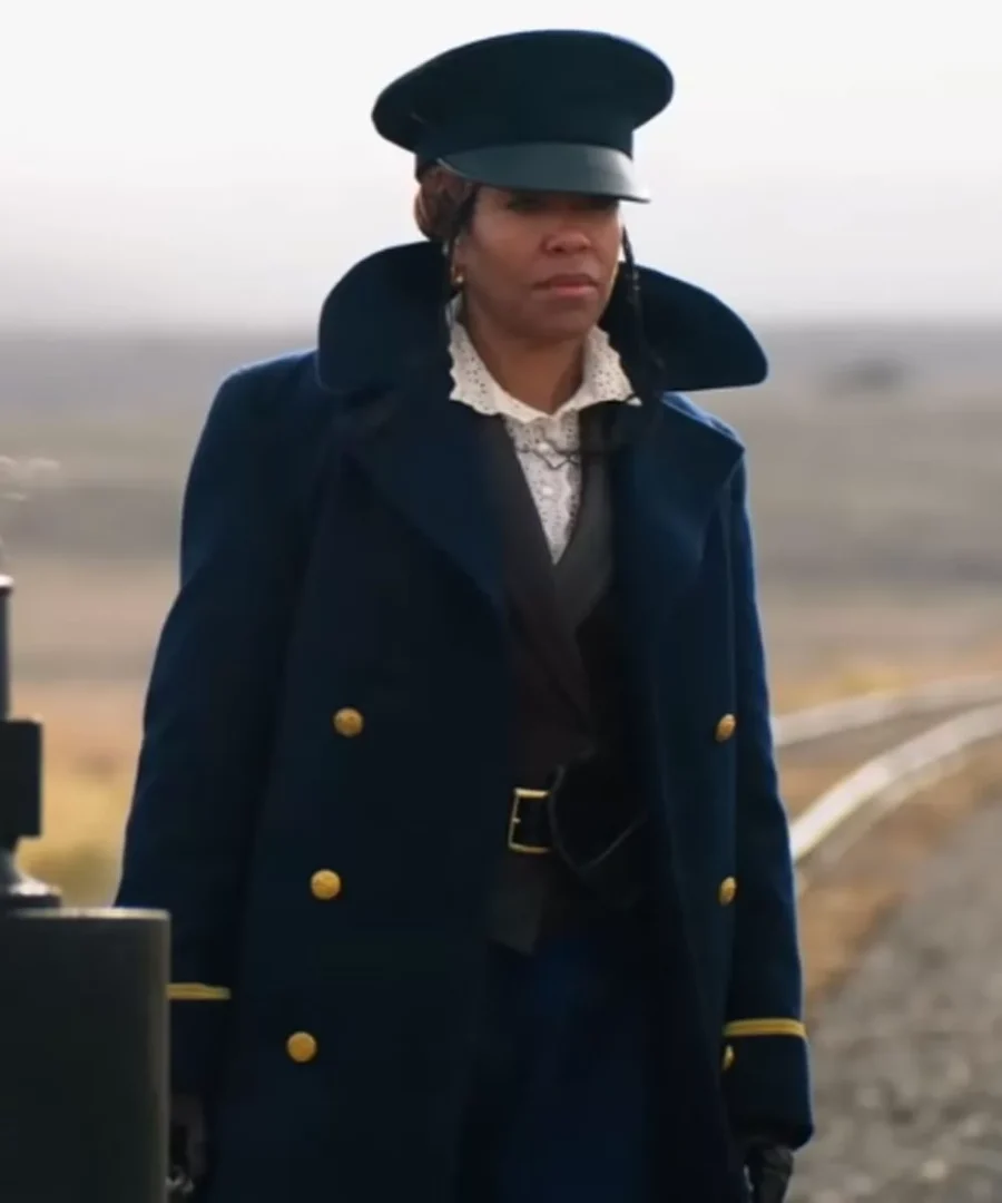 The Harder They Fall Regina King Blue Coat - Image 2