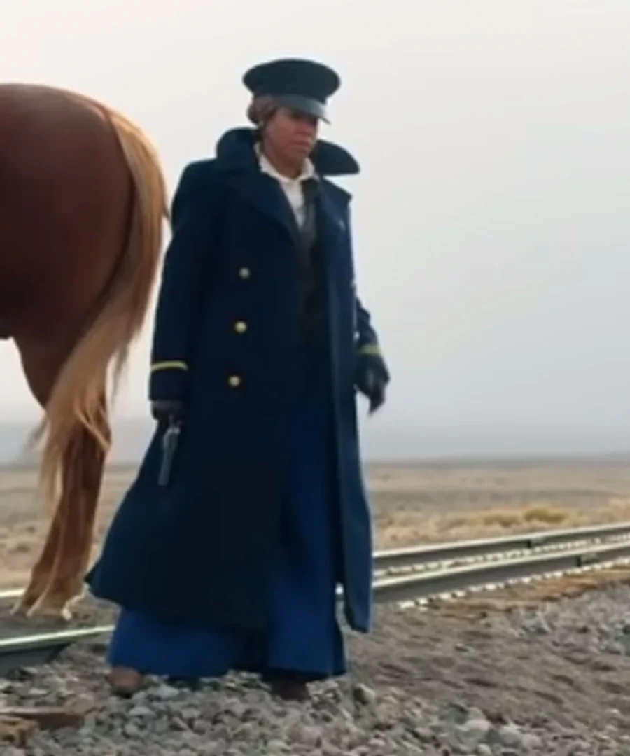 The Harder They Fall Regina King Blue Coat