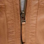 Mens Slim Fit Brown Leather Jacket - Image 4