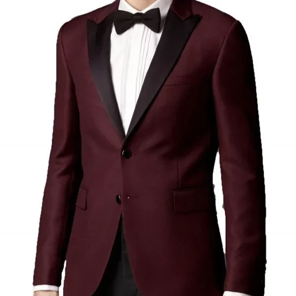 Men’s Burgundy Wool Blazer