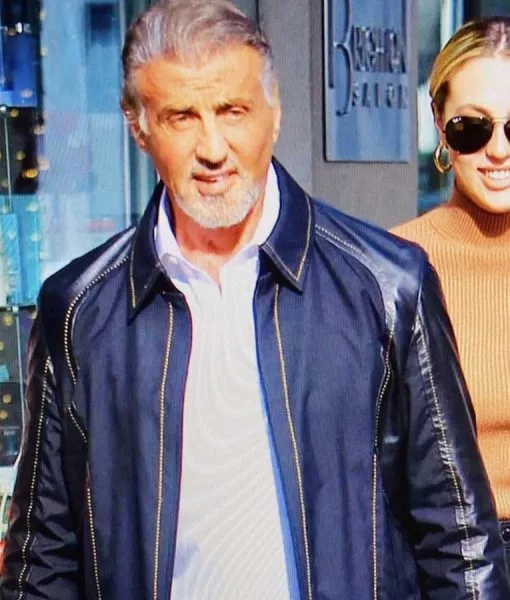 Sylvester Stallone Samaritan Blue Leather Jacket
