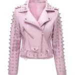 Women’s Hot Pink Motorcycle Leather Jacket